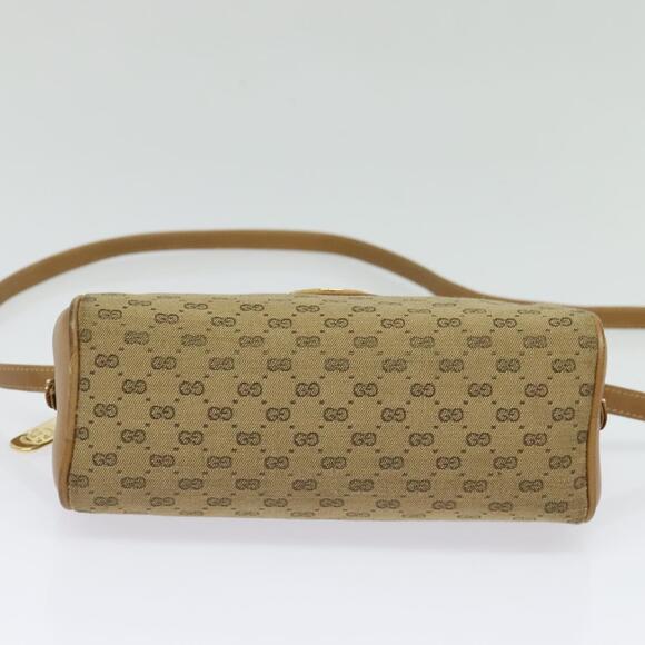 GUCCI Micro GG Canvas Shoulder Bag Vintage Beige Gold - Picture 9 of 16